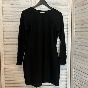 Reformation black textured mini dress